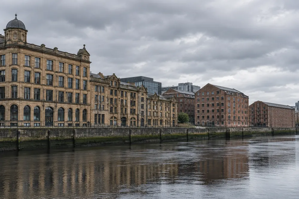 Glasgow commercial waterfront and industrial buildings